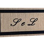 LOVEDOORMAT Zerbino Personalizzato - Tuo Testo in Cornice - in Cocco Naturale Fondo in Gomma cm. 60x40x2 e Altre Dimensioni Su Misura. Artigianato Fatto a mano Design, Produzione 100% Made in Italy