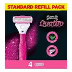 Wilkinson Sword Quattro for Women - Lamette per rasoio da donna, 4 lame, un pacco con 4 pezzi