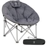 EVER ADVANCED Sedia da campeggio pieghevole Moonchair, XXL, sedia rotonda,sofà singola imbottita, con schienale alto, extra largo, per esterni, giardino, balcone