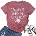 Maglietta da donna con scritta in lingua inglese "I Wanna Be Where The People aren't Mais", con scritta in lingua inglese "Ariel The Little Mermaid" - - S