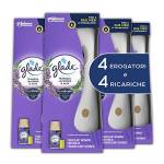 Glade Automatic Spray Profumatore per Ambienti Base con Ricarica, Fragranza Lavanda, 4 Erogatore + 4 Ricarica 269 ml