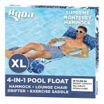 Aqua 4 in 1 Monterey Hammock Supreme XL (più lungo/più larga), Resort ultra morbido, multiuso per piscina per adulti (sella, poltrona, amaca, Drifter), amaca per acqua, blu orchidea