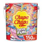 Chupa Chups Lecca Lecca Latta, Confezione da 150 Lollipop Monopezzo, Gusti Assortiti, Fragola, Panna-Fragola, Vaniglia, Cola, Lampone, Ciliegia, Arancia