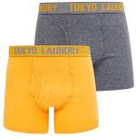 Tokyo Laundry Boxer da uomo elasticizzati a contrasto, confezione da 2 boxer, Legname - Grigio Oro, M