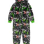 MINECRAFT tu la Onesie Bambini Ragazzi rampicanti TNT Grigio Tutto in Un Pigiama 12-13 Anni