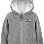 Simple Joys by Carter's Hooded Fleece Jacket with Sherpa Lining G024 Giacca in Pile, Grigio, 4 Anni Bambino