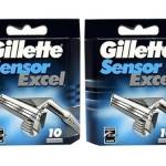 Gillette Cartuchos Sensores Excel – 10 unidades, pacote com 2