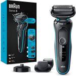 Braun Series 5, Rasoio Elettrico Barba, Accessori inclusi, con Lame Flessibili, Base di Ricarica, Uso a Secco o Sotto Acqua, Idea Regalo, 50-M4500cs Nero e Blu