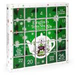 English Tea Shop - Calendario dell'Avvento verde biologico, 25 sacchetti a forma di foglia di tè, 13 diversi gusti, 50 g