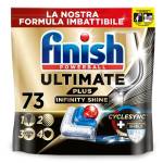 Finish Ultimate PLUS Infinity Shine Pastiglie Lavastoviglie, 73 Capsule Lavastoviglie, Pastiglie per Lavastoviglie con Scudo Protettivo contro lo Sporco e i Residui Incrostati