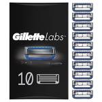 Gillette Labs Lamette di Ricambio per Rasoio di Sicurezza Riscaldato, Confezione con 10 Ricambi da 5 Lame, Regalo Uomo, Resistente all'acqua, Massimo Comfort