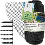 TTL Garden - Rete protettiva per laghetto, 2 x 3 m, colore nero, 30 g/m² – 12 x 12 mm a maglia stretta, in HDPE resistente, per piscine, da giardino, per uccelli, resistente agli strappi, robusta, con