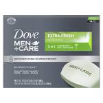 DOVE MEN + CARE Barretta 3 in 1 per corpo, viso e rasatura per pulire e idratare la pelle Corpo extra fresco, (14 barrette da 3,75 once) 52,5 once