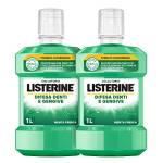 LISTERINE Collutorio Difesa Denti e Gengive, Al gusto di Menta Fresca, Collutorio gengive infiammate per denti forti, Con Fluoruro, Igiene orale per Gengive sane, Confezione da 2 x 1L