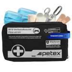 Petex 43930004 Kit di Primo Soccorso Contenuto Secondo Lo Standard DIN 13164, Nero