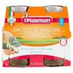 Plasmon Brodo di Verdure Patate, Carote, Zucchine e Spinaci 125ml 6 Vasetti Ideale per tutta la famiglia, 4 verdure scelte