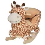 HOMCOM Cavallo a Dondolo in Legno Giraffa per i Bambini 60 x 33 x 45cm