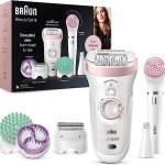 Braun Silk-épil Depilatore Donna, Beauty Kit Deluxe 9-in-1 Wireless Depilazione Wet & Dry - Epilatore Elettrico Donna, rasoio, esfoliante, kit pulizia viso e corpo, SE 9-995 Bianco e Rosa