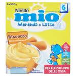 Nestlé Mio - Merenda al Latte Biscotto, da 6 Mesi - 3 confezioni da 4 Vasetti di plastica da 100 g [12 vasetti, 1200 g]