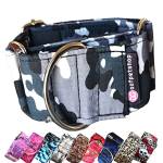 Woofpetshop® - Collare Martingale per Cani Modello MILITARY GREY levriero - Handmade