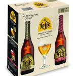 Leffe Birra Blonde e Leffe Rouge con Calice all'Interno, 2 x 750 ml