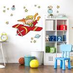 kina - R00578 Adesivi Murali Soffice Effetto Tessuto Riposizionabile Favola Il Piccolo Principe Decorazione Muro Bambino Neonato Cameretta Asilo Nido Carta da Parati Adesiva - misura 100x30 cm