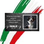 Targa commemorativa per Cane e Gatto, Memoriale personalizzabile in pietra, Lapide cane personalizzata per esterno con foto del tuo animale domestico (Rettangolare 32x17cm)