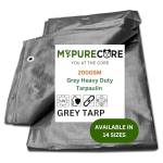 MYPURECORE - Telone grigio impermeabile e resistente, 200 g/m², grande, resistente, per auto, giardino, casa, protezione UV, polvere, pioggia, neve, telo versatile per campeggio e attività all'aperto