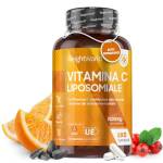 Vitamina C Liposomiale 3 Mesi, Vitamina C 1000mg Vegana, Alto Dosaggio, Sistema Immunitario, Ossa, Cartilagini, Pelle, Denti, Stanchezza, Vitamina C Pura 180 Capsule, Vit C Liposomiale Acido Ascorbico