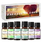 EUQEE Set di Olio Essenziale Fiori, Olio Profumato per Diffusori, Falling in Love - Caprifoglio, Lillà, Violetta di Parma, Magnolia Giapponese, Fiori d'Arancio, La Vie Est Belle - 6 x 10ml