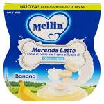 Mellin Merenda Latte Banana, Confezione da 2, 200g