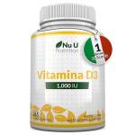 Vitamina D3 1000UI - 365 Capsule Softgel - 1 Anno di Scorta - Integratore di Vitamina D - Colecalciferolo ad Alta Biodisponibilità - Facili da Deglutire - Nu U Nutrition