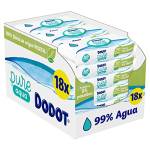 Dodot Salviette Pure Aqua per Neonato, 99% acqua, 100% fibre di origine vegetale, 864 salviette, 18 confezioni (18 x 48)