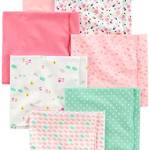 Simple Joys by Carter's 7-Pack Flannel Receiving Blankets Nursery, Rosa/Bianco, Taglia Unica (Pacco da 7) Unisex-Bimbi