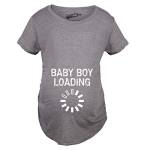 Crazy Dog Tshirts - Maternity Baby Boy Loading Funny Nerdy Pregnancy Announcement T Shirt (Dark Heather Grey) - XL - Divertente Magliette di maternità