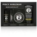 Percy Nobleman Kit per la Barba, un set per la cura della barba contenente un olio profumato per la barba, un balsamo per la barba, una cera per i baffi e un ammorbidente per la barba