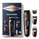 King C. Gillette Kit REGOLABARBA UOMO, 1 Testina, 3 Pettini Regolatori, 1 Spazzolina, 1 Caricatore, RASOIO BARBA ELETTRICO, Idea Regalo Uomo Kit professionale