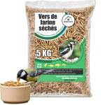 Vermi Della Farina Essiccati - 1 KG - 2 KG - 5 KG - Trattamenti per Uccelli Selvatici, Tartarughe, Pesci, Roditori, Ricci - Cibo di qualità - Cibo di qualità - Vermi Secchi - Camole della Farina