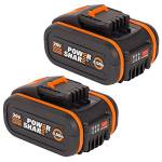 Worx WX3553.2 Batterie al Litio Worx Power Share 20V, Set da 2 Pezzi, 4.0Ah