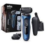 Braun Series 6, Rasoio Elettrico Barba, Rifinitore di precisione, Custodia da Viaggio, Rasatura Ottimale Ogni Giorno, Lame Flessibili, Uso a Secco o Sotto Acqua, Idea Regalo, 60-B7500cc Blue