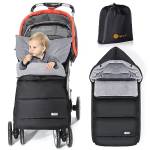 WXJDA230405 lvyWind - Coprigambe per passeggino, colore: nero e grigio