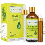 FORSYLVANEST Olio Essenziale di Tea Tree 100ML 100% Puro Naturale, Non Diluito, per Aromaterapia, Massaggi SPA, Cura della Pelle e Capelli, Bagni,Fabbricazione di Candele3.38 Fl.Oz olio essenziale