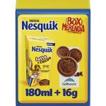 NESQUIK Box Merenda Nesquik Pronto da Bere Latte e Cacao, 14 confezioni contententi 1 Brick da 180ml e 3 frollini Magretti Galbusera da 16g ciascuna