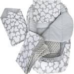 Medi Partners 5-Parti Nido per Bebè 100x60x15 Inserto Rimovibile Letto Cuscino Coperta bambini neonati 100% Cotone (Miki con Minky grigio)