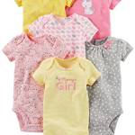 Simple Joys by Carter's 6-Pack Short-Sleeve Bodysuit Body, Rosa/Giallo, 24 Mesi (Pacco da 6) Bimba