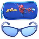 Marvel Spiderman - Occhiali da sole per bambini con custodia per occhiali da sole, occhiali protettivi, Ragno Blu, Taglia unica