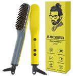 Axceed Piastra per Barba Capelli Uomo, 2 In 1 Spazzola Elettrica, Pettine per Viaggi/Affari e per Lo Styling Lunga e Corta ,con Temperatura Regolabile