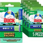 Duck Fresh Discs - Base per Dischi Gel Igienizzanti WC, Fragranza Rosa&Fiori di Loto Formato Scorta 5 Applicatori, 30 dischetti