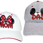 Set Disney Dad Mickey & Mom Minnie Hats Baseball Caps Men's Women's Adult 2 Pack