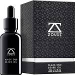 ZOUSZ Olio Barba – Black Oud profumato per la toelettatura degli uomini con oli naturali di avocado, argan e macadamia – ammorbidente e idratante per capelli facciali – regalo vegano per uomo 30ml